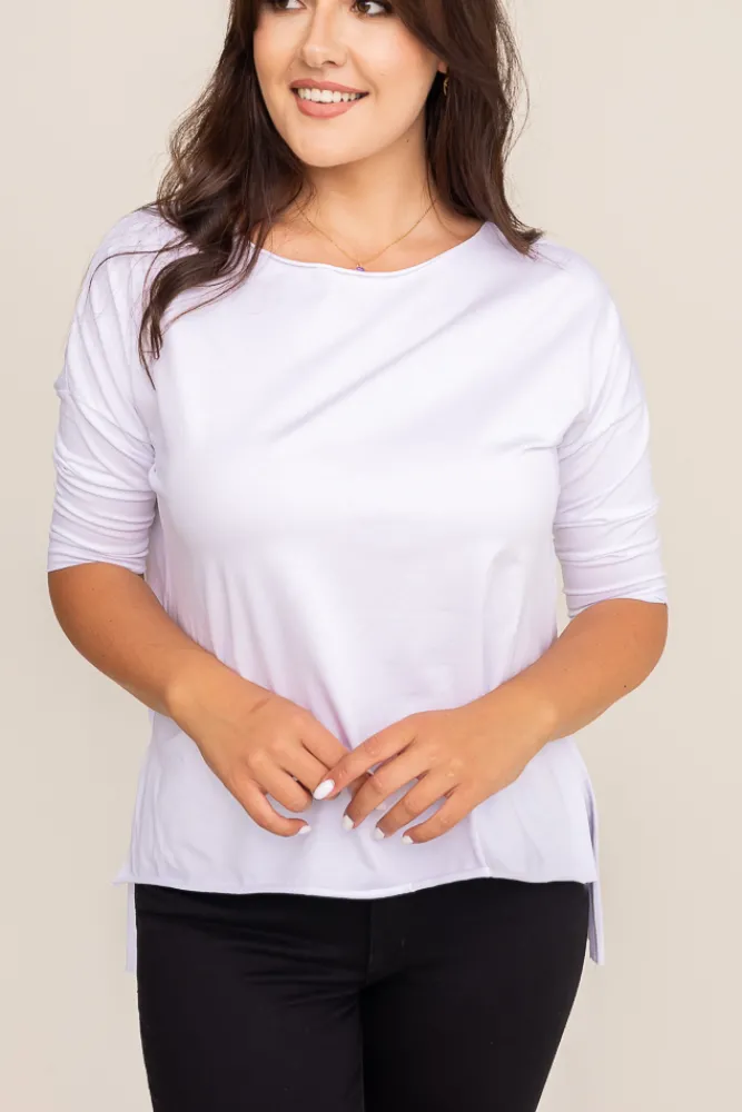 Damskie Włoski Biała Bluzka GRENVI