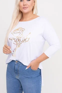 Damskie Włoski Biała Bluzka REVUMI Wzór 11