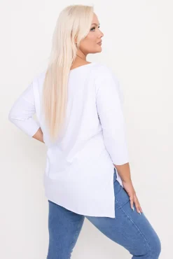 Damskie Włoski Biała Bluzka REVUMI Wzór 11