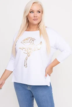 Damskie Włoski Biała Bluzka REVUMI Wzór 11