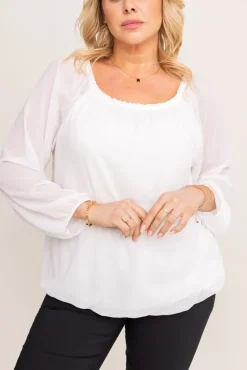 Damskie Włoski Biała Bluzka szyfonowa HILL