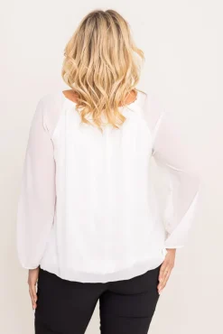 Damskie Włoski Biała Bluzka szyfonowa HILL