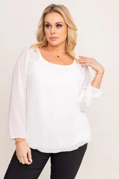 Damskie Włoski Biała Bluzka szyfonowa HILL
