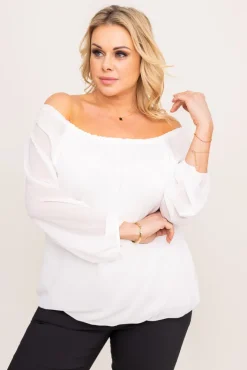 Damskie Włoski Biała Bluzka szyfonowa HILL