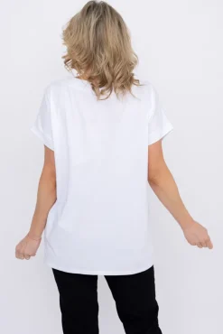 Damskie Włoski Biała Bluzka WENDI