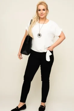 Damskie Włoski Biała Bluzka z wisiorkiem FAIRY