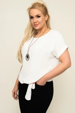 Damskie Włoski Biała Bluzka z wisiorkiem FAIRY