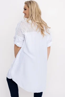 Damskie Włoski Biała Koszula BARIEN