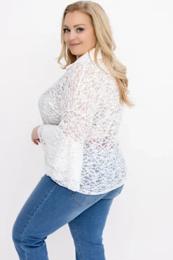 Damskie Włoski Biała Koszula koronkowa LEVANTE