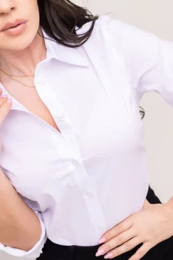 Damskie Polski Biała Koszula LIRET