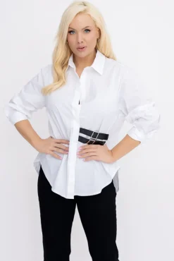 Damskie Włoski Biała Koszula LOVERI