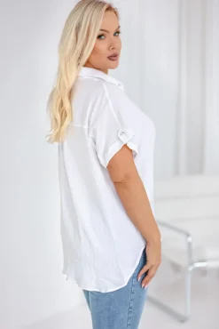 Damskie Polski Biała Koszula muślinowa BERTUZINO