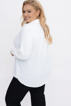 Damskie Włoski Biała Koszula satynowa BELIA