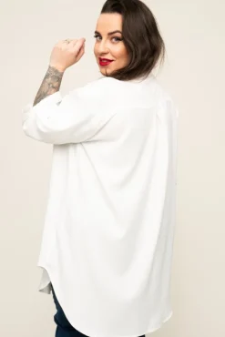 Damskie Włoski Biała Koszula SIRIN