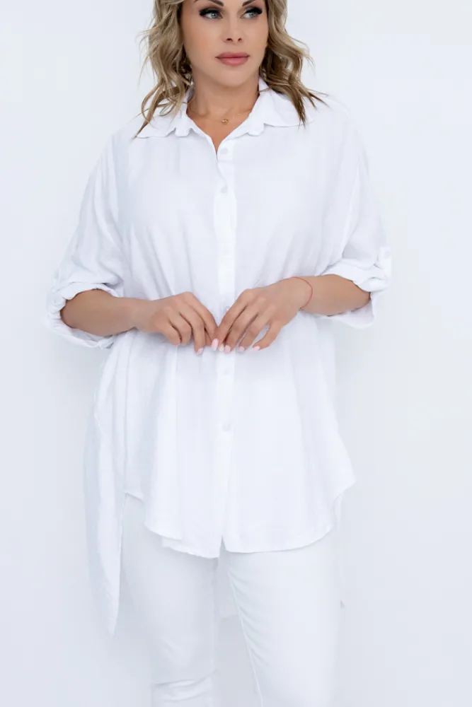 Damskie Włoski Biała Koszula TERIEN