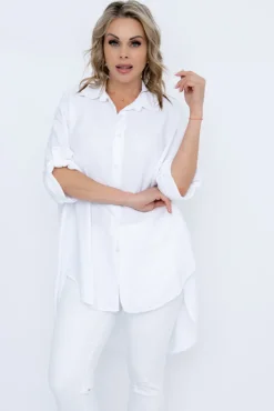 Damskie Włoski Biała Koszula TERIEN