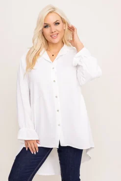 Damskie Włoski Biała Koszula TOURI