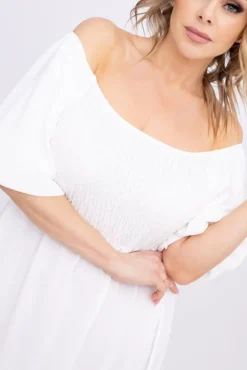 Włoski Biała Sukienka FINURI