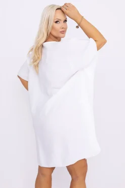 Włoski Biała Sukienka KIRMEN