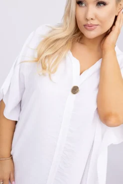 Włoski Biała Sukienka KIRMEN