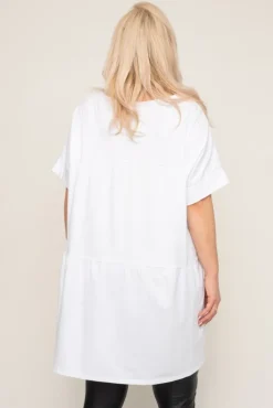 Damskie Włoski Biała Tunika LASHA Wzór 1