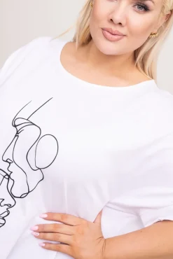 Damskie Włoski Biała Tunika LASHA Wzór 3