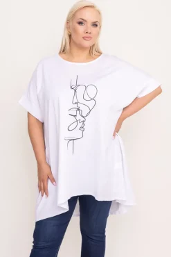 Damskie Włoski Biała Tunika LASHA Wzór 3