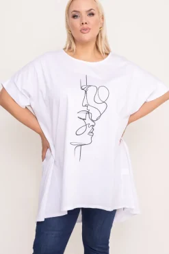 Damskie Włoski Biała Tunika LASHA Wzór 3