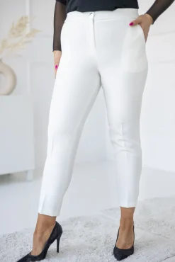 Damskie Polski Białe Spodnie garniturowe TENZI