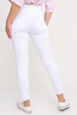 Damskie Włoski Białe Spodnie Jeansowe PERMENIO