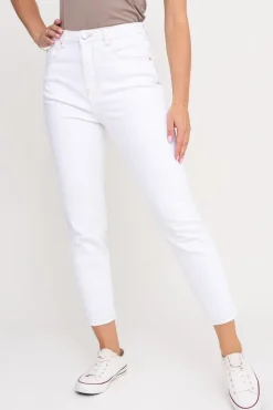Damskie Włoski Białe Spodnie Jeansowe SENVIRIO