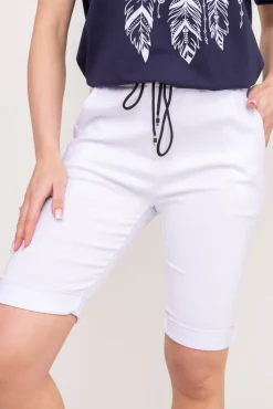 Damskie Włoski Białe Spodnie rybaczki DELMI