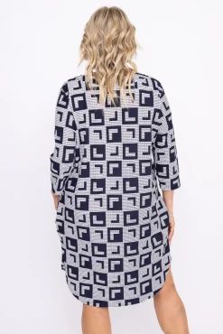 Damskie Polski Biało-Granatowa Tunika ATTIMA