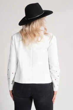 Damskie Polski Biało-srebrna Marynarka MILIS