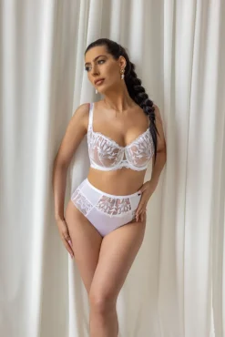 Polski Biały Biustonosz CRYSTAL Half Cup Soft