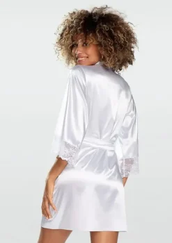 Polski Biały Szlafrok satynowy TRIXA