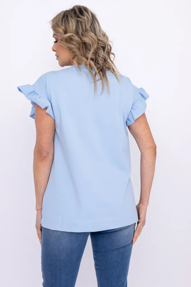 Damskie Polski Błękitna Bluzka BELLO