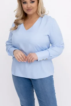 Damskie Polski Błękitna Bluzka Elegancka XEVIN