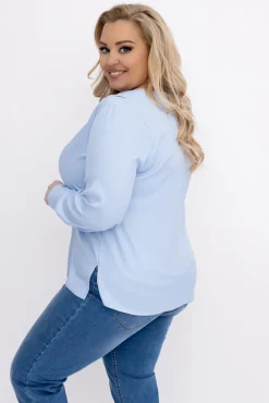 Damskie Polski Błękitna Bluzka Elegancka XEVIN