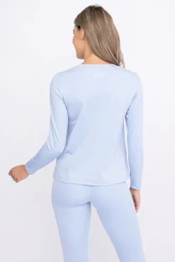 Damskie Polski Błękitna Bluzka sportowa z długim rękawem SPINTI