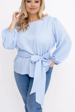 Damskie Polski Błękitna Bluzka z wiązaniem BENERVI