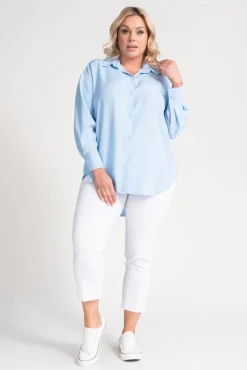 Damskie Polski Błękitna Koszula oversize DEMENO