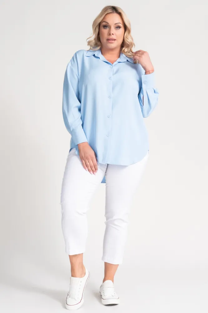 Damskie Polski Błękitna Koszula oversize DEMENO