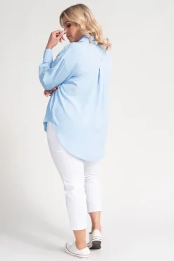 Damskie Polski Błękitna Koszula oversize DEMENO