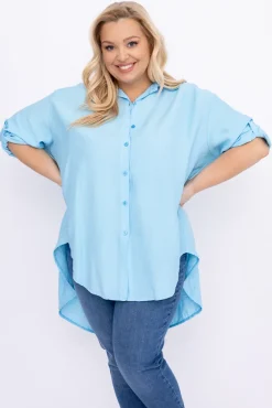 Damskie Włoski Błękitna Koszula TERIEN