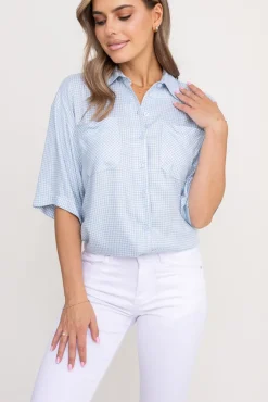 Damskie Polski Błękitna Koszula VIRIEN