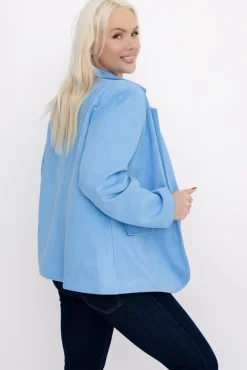 Włoski Błękitna Marynarka zamszowa SALINEA