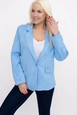 Włoski Błękitna Marynarka zamszowa SALINEA