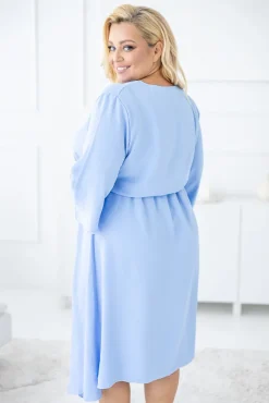 Polski Błękitna Sukienka asymetryczna DARLIN