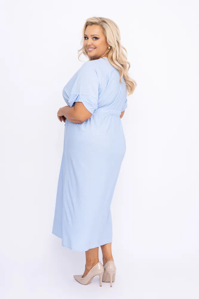 Polski Błękitna Sukienka brokatowa MONSORI